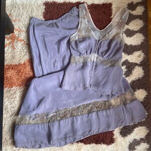 Vintage Sleeveless Top & skirt hand beaded design two piece set  size small